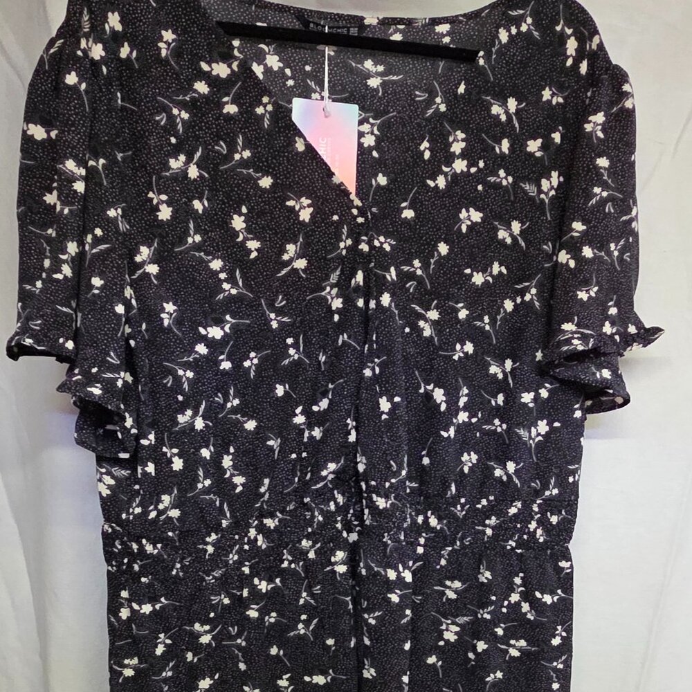 V neck flutter sleeve maxi dress